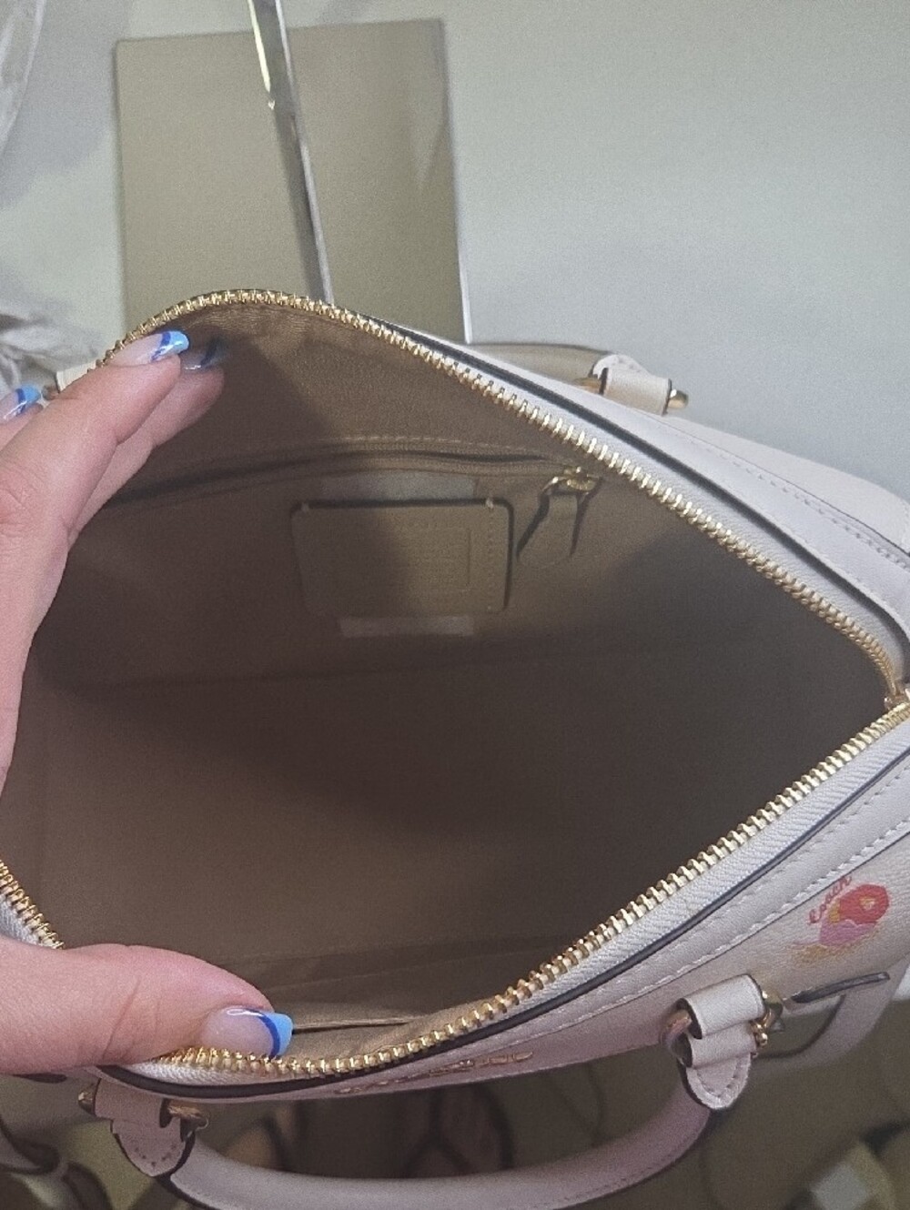 Coach Rowan Cream Floral Mini Satchel with Crossbody Strap - Picture 7 of 8